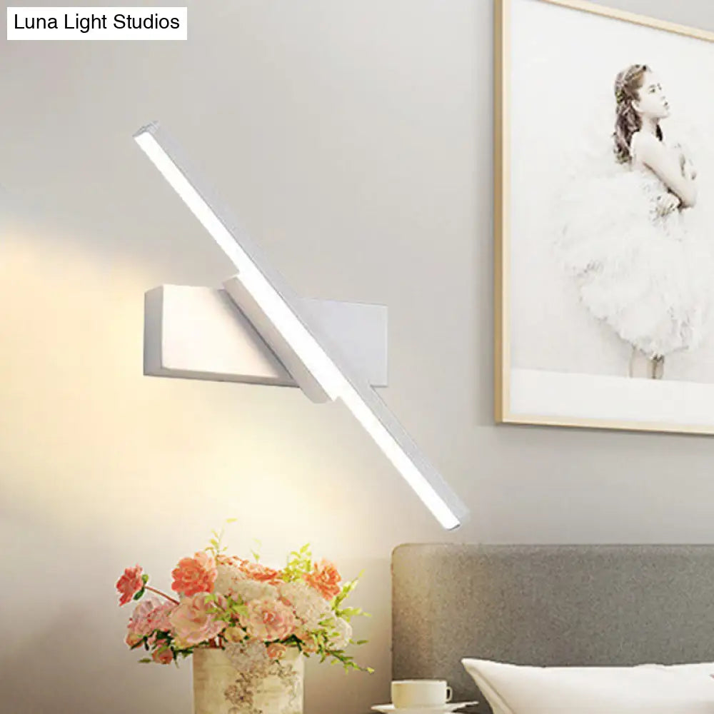 DecorBites™ DecorBites™ Rotatable Acrylic Linear LED Sconce Light - Simplicity Black/White Wall Lighting Fixture (White/Warm Light)