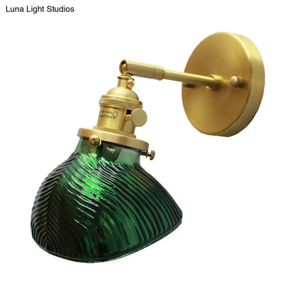 DecorBites™ DecorBites™ Rotatable Bedroom Sconce Lamp - Metal Single Light, Green and Brass Wall Fixture for Adults