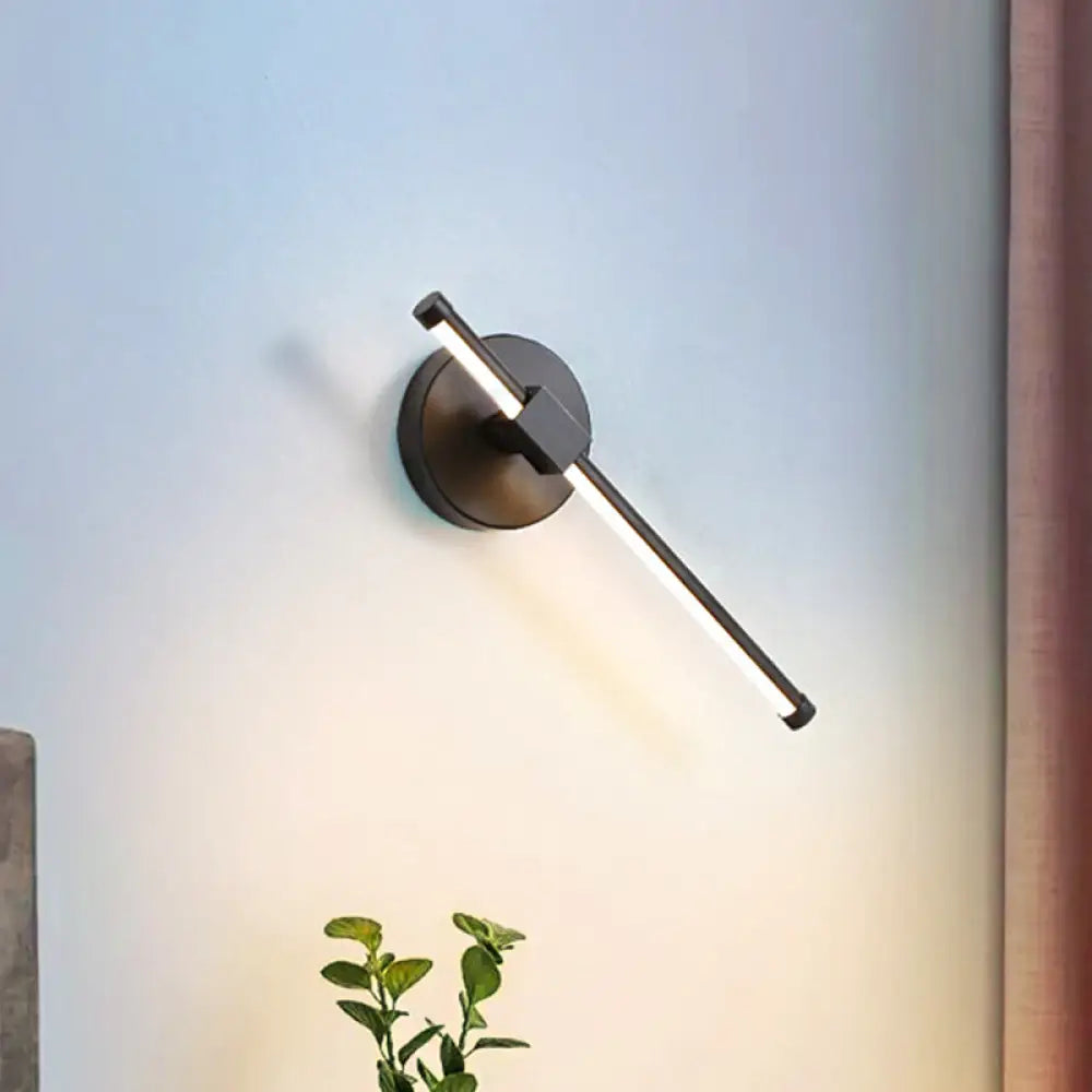 DecorBites™ DecorBites™ Rotatable LED Wall Sconce with Acrylic Bar - Black/White, Warm/White Light