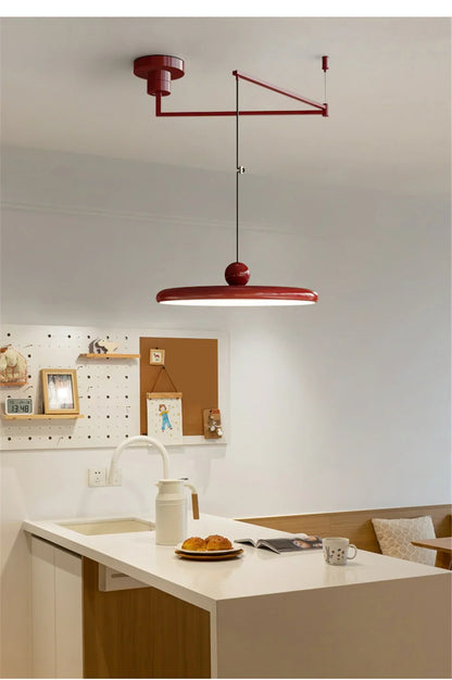 Rotatable Nordic LED Pendant Light - Cream Iron Chandelier