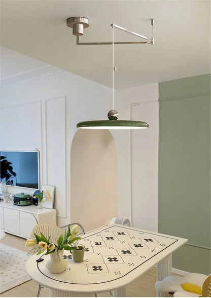 Rotatable Nordic LED Pendant Light - Cream Iron Chandelier