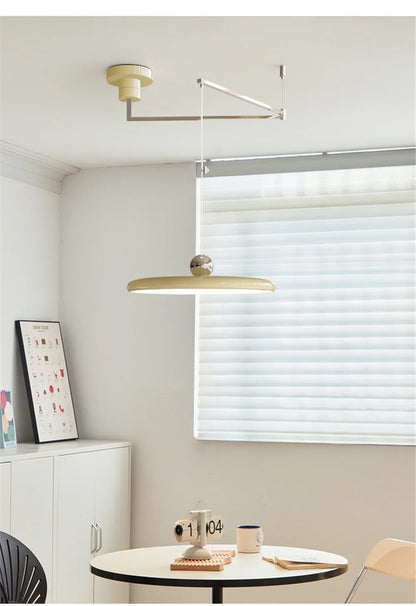 Rotatable Nordic LED Pendant Light - Cream Iron Chandelier