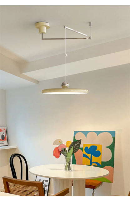 Rotatable Nordic LED Pendant Light - Cream Iron Chandelier