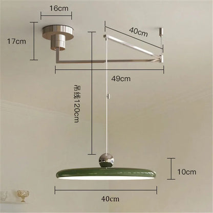 Rotatable Nordic LED Pendant Light - Cream Iron Chandelier - B / changeable