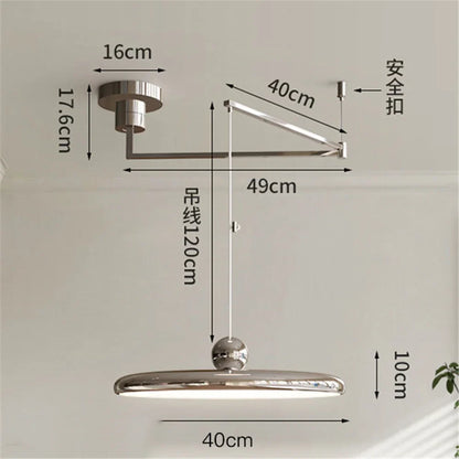 Rotatable Nordic LED Pendant Light - Cream Iron Chandelier - C / changeable