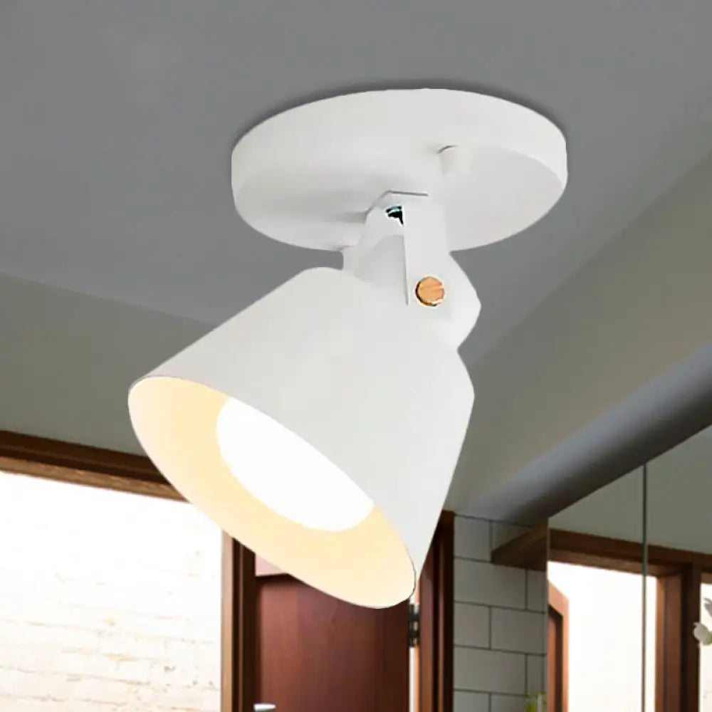 DecorBites™ DecorBites™ Rotatable Semi Flush Ceiling Light with Stylish Metallic Conical Shade - Black/White