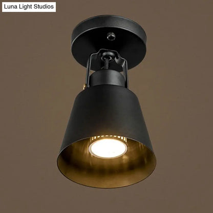 DecorBites™ DecorBites™ Rotatable Semi Flush Ceiling Light with Stylish Metallic Conical Shade - Black/White