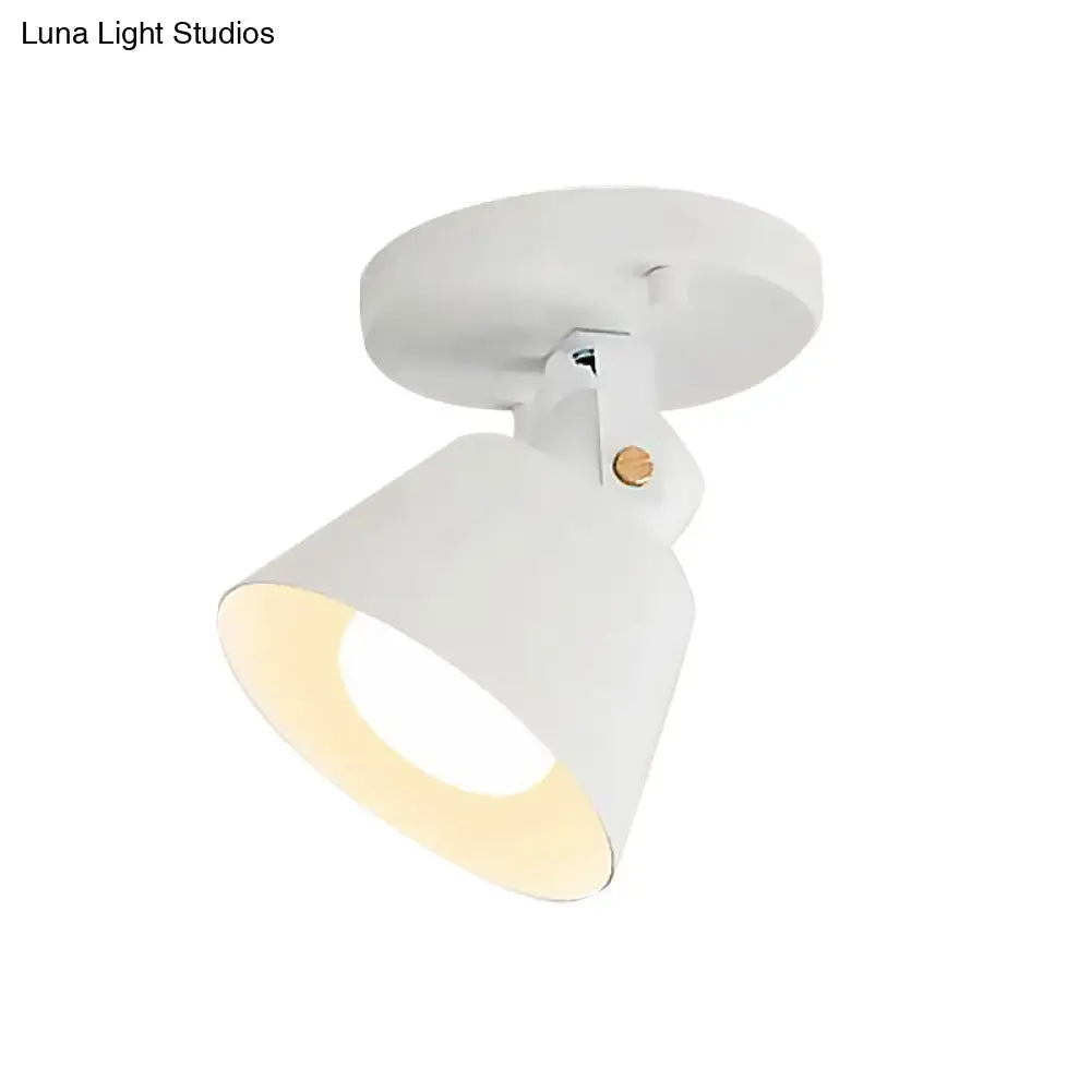 DecorBites™ DecorBites™ Rotatable Semi Flush Ceiling Light with Stylish Metallic Conical Shade - Black/White