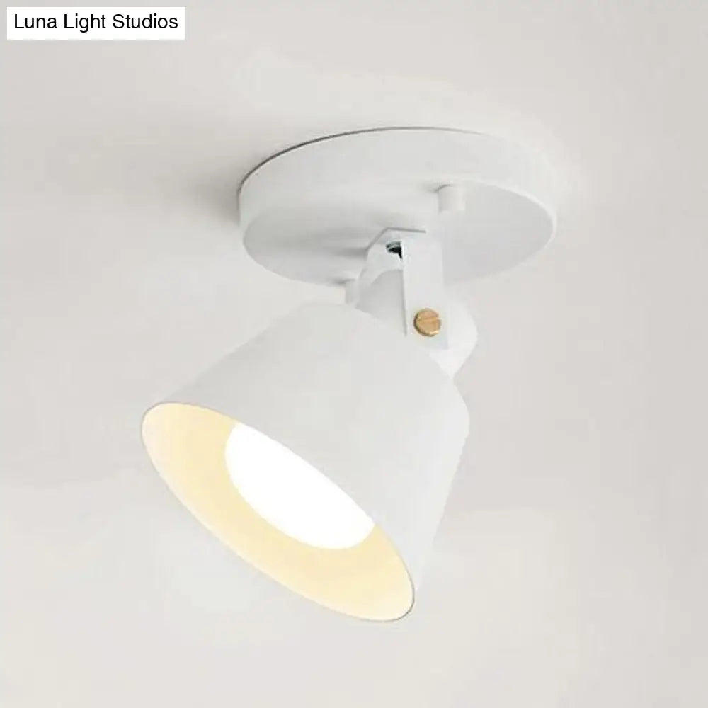 DecorBites™ DecorBites™ Rotatable Semi Flush Ceiling Light with Stylish Metallic Conical Shade - Black/White