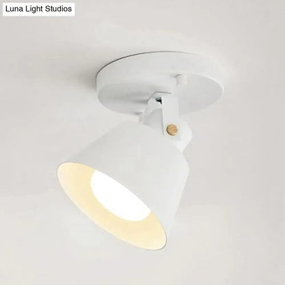 DecorBites™ DecorBites™ Rotatable Semi Flush Ceiling Light with Stylish Metallic Conical Shade - Black/White