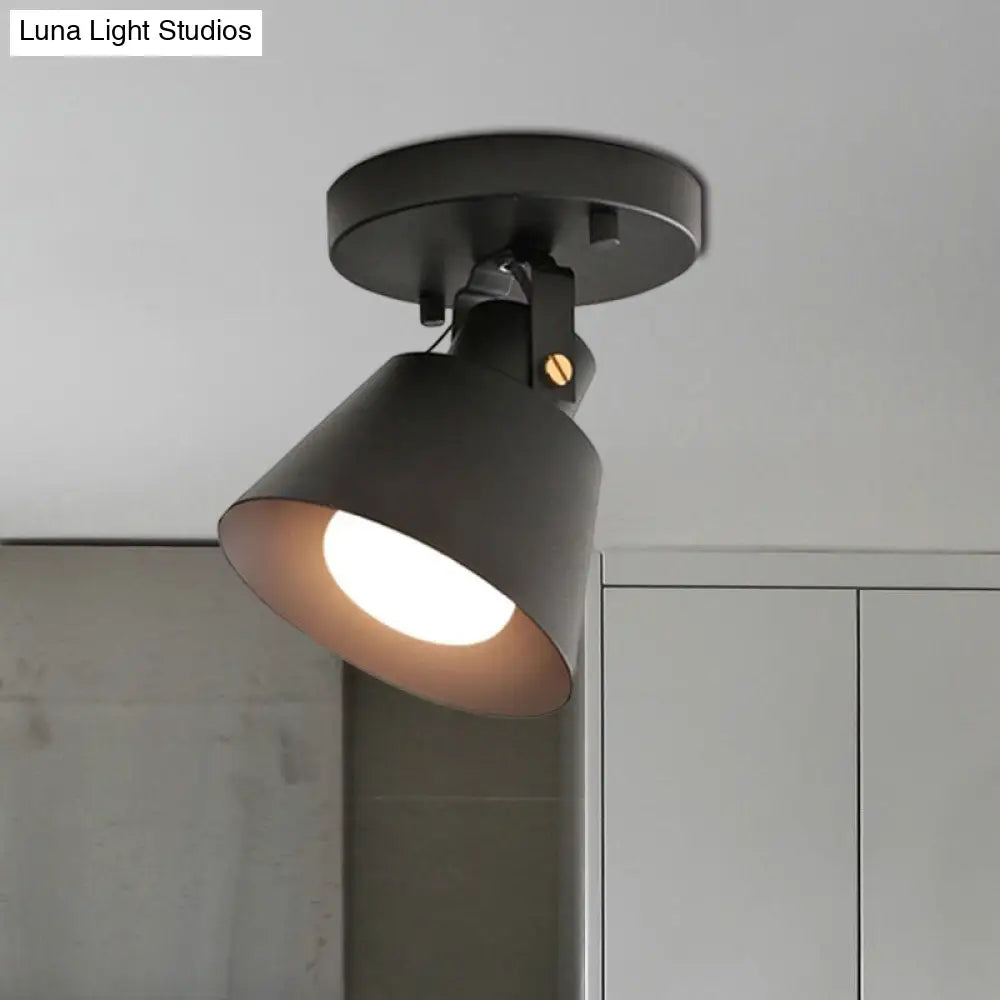 DecorBites™ DecorBites™ Rotatable Semi Flush Ceiling Light with Stylish Metallic Conical Shade - Black/White