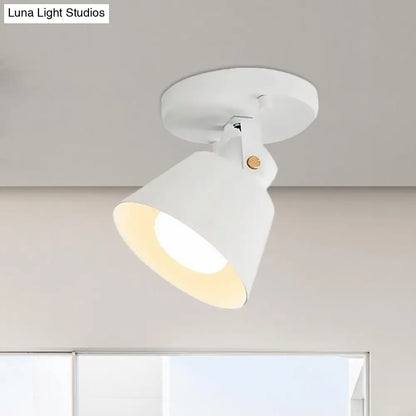 DecorBites™ DecorBites™ Rotatable Semi Flush Ceiling Light with Stylish Metallic Conical Shade - Black/White