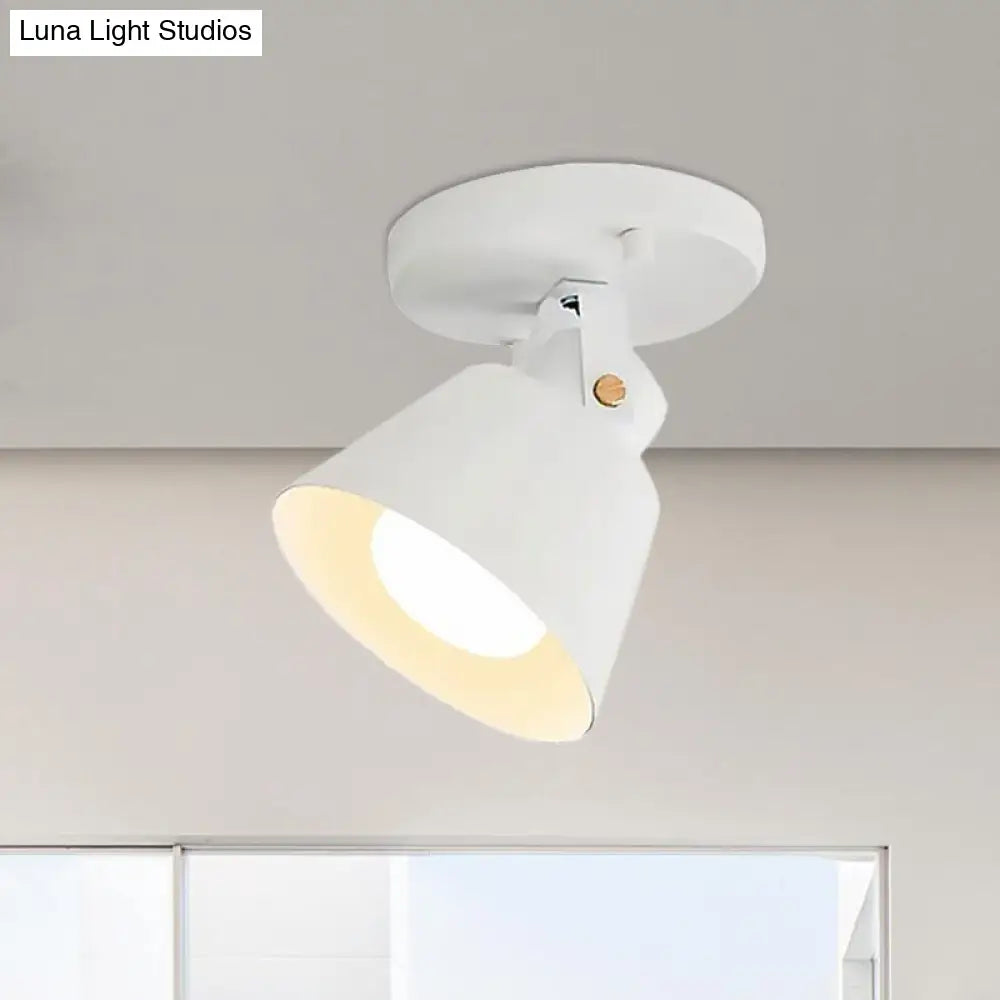 DecorBites™ DecorBites™ Rotatable Semi Flush Ceiling Light with Stylish Metallic Conical Shade - Black/White