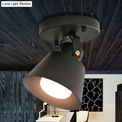 DecorBites™ DecorBites™ Rotatable Semi Flush Ceiling Light with Stylish Metallic Conical Shade - Black/White
