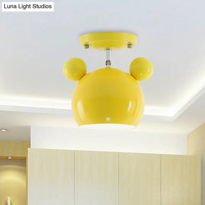 DecorBites™ DecorBites™ Rotating Bear Head Ceiling Lamp - Stylish Macaron Loft Metal Light for Balconies
