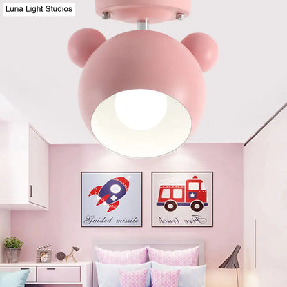 DecorBites™ DecorBites™ Rotating Bear Head Ceiling Lamp - Stylish Macaron Loft Metal Light for Balconies