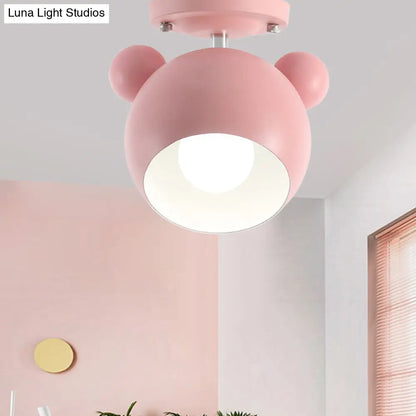 DecorBites™ DecorBites™ Rotating Bear Head Ceiling Lamp - Stylish Macaron Loft Metal Light for Balconies