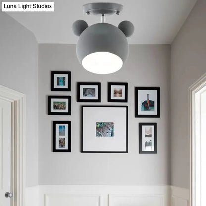 DecorBites™ DecorBites™ Rotating Bear Head Ceiling Lamp - Stylish Macaron Loft Metal Light for Balconies