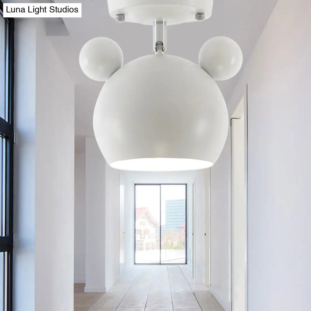 DecorBites™ DecorBites™ Rotating Bear Head Ceiling Lamp - Stylish Macaron Loft Metal Light for Balconies