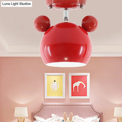 DecorBites™ DecorBites™ Rotating Bear Head Ceiling Lamp - Stylish Macaron Loft Metal Light for Balconies