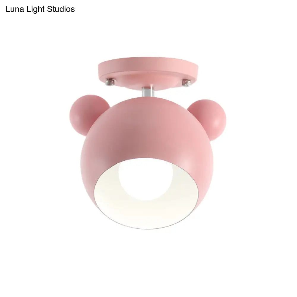 DecorBites™ DecorBites™ Rotating Bear Head Ceiling Lamp - Stylish Macaron Loft Metal Light for Balconies