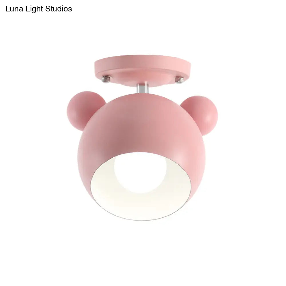 DecorBites™ DecorBites™ Rotating Bear Head Ceiling Lamp - Stylish Macaron Loft Metal Light for Balconies