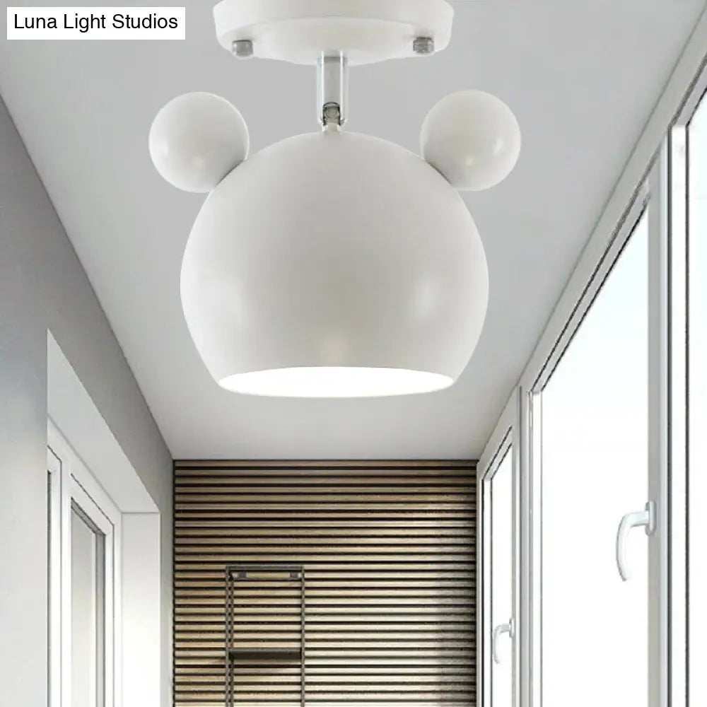 DecorBites™ DecorBites™ Rotating Bear Head Ceiling Lamp - Stylish Macaron Loft Metal Light for Balconies