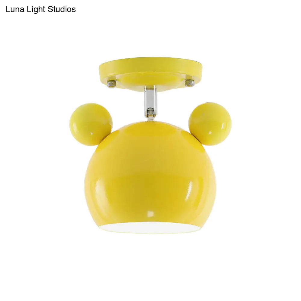 DecorBites™ DecorBites™ Rotating Bear Head Ceiling Lamp - Stylish Macaron Loft Metal Light for Balconies