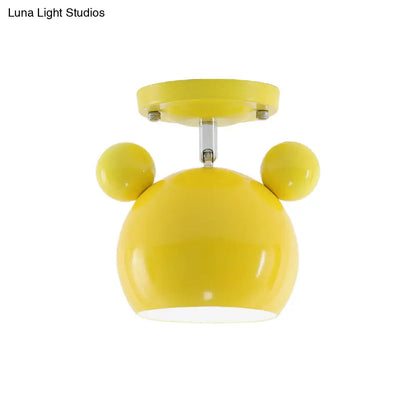 DecorBites™ DecorBites™ Rotating Bear Head Ceiling Lamp - Stylish Macaron Loft Metal Light for Balconies