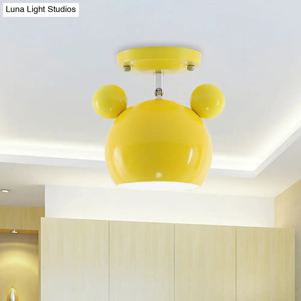 DecorBites™ DecorBites™ Rotating Bear Head Ceiling Lamp - Stylish Macaron Loft Metal Light for Balconies
