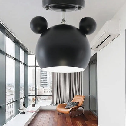 DecorBites™ DecorBites™ Rotating Bear Head Ceiling Lamp - Stylish Macaron Loft Metal Light for Balconies
