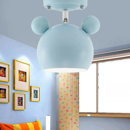 DecorBites™ DecorBites™ Rotating Bear Head Ceiling Lamp - Stylish Macaron Loft Metal Light for Balconies