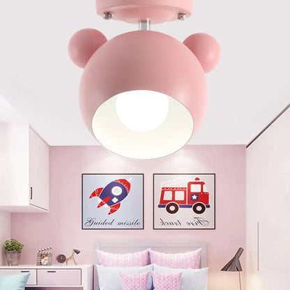 DecorBites™ DecorBites™ Rotating Bear Head Ceiling Lamp - Stylish Macaron Loft Metal Light for Balconies