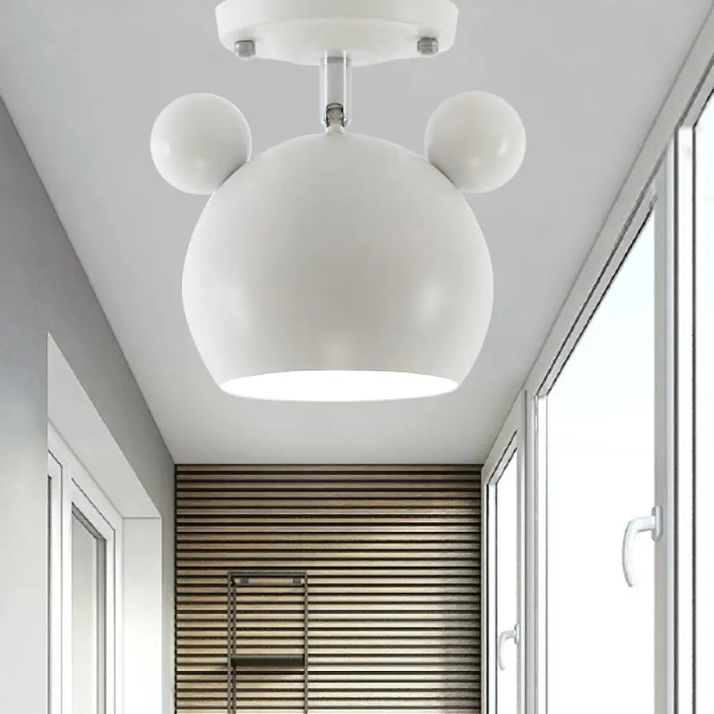 DecorBites™ DecorBites™ Rotating Bear Head Ceiling Lamp - Stylish Macaron Loft Metal Light for Balconies