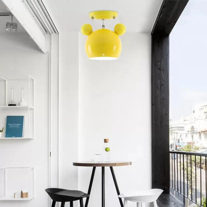 DecorBites™ DecorBites™ Rotating Bear Head Ceiling Lamp - Stylish Macaron Loft Metal Light for Balconies