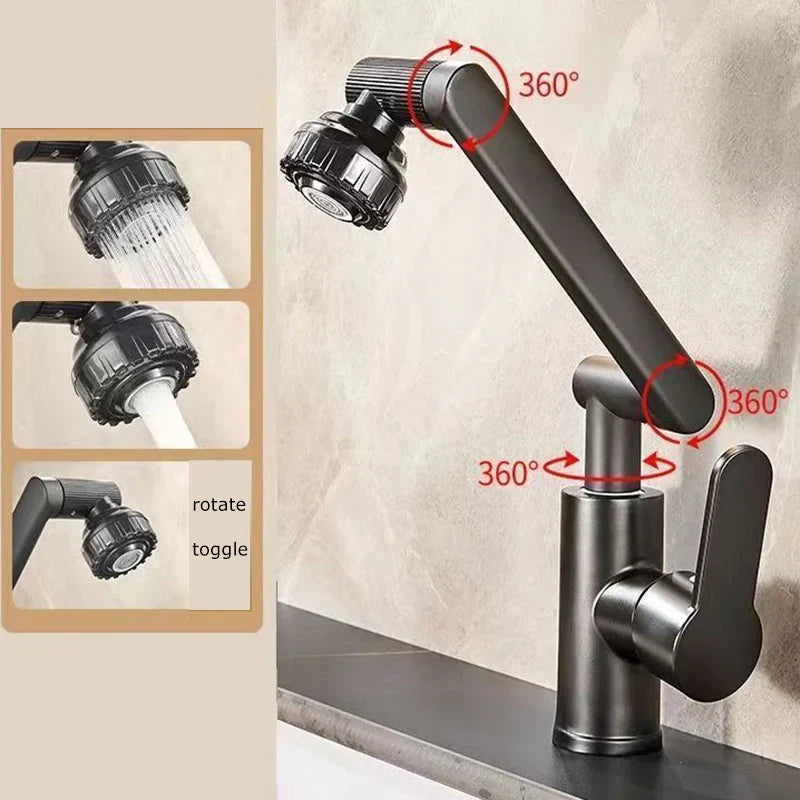 Rotating Dual-mode Faucet for Kitchen and Bathroom