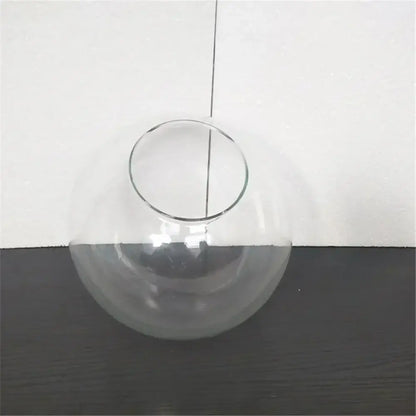 Clear glass spherical lamp shade replacement with wide open top and smooth surface for decorbites clear glass decor