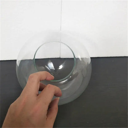 Round clear glass lamp shade replacement with smooth rounded shape wide opening for decorbites clear glass fishbowl cover