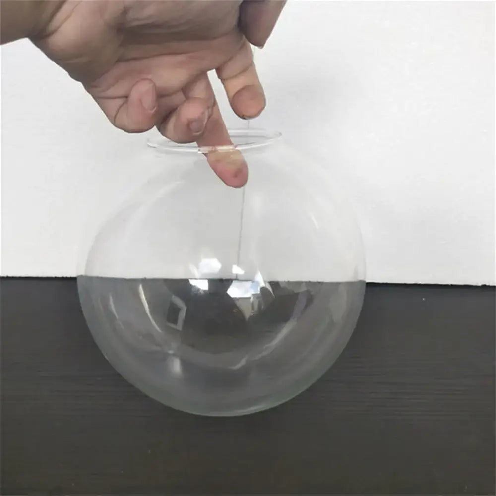 Clear spherical glass lamp shade replacement with narrow rim half-filled with water for living room decorbites clear glass