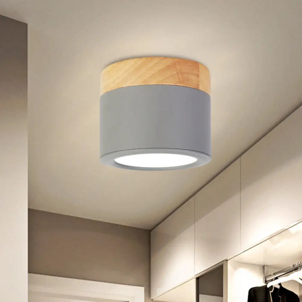 DecorBites™ DecorBites™ Round Flush Mount Acrylic Macaron Loft Ceiling Light for Bathroom Hallway - Small Green/Grey/White Lamp