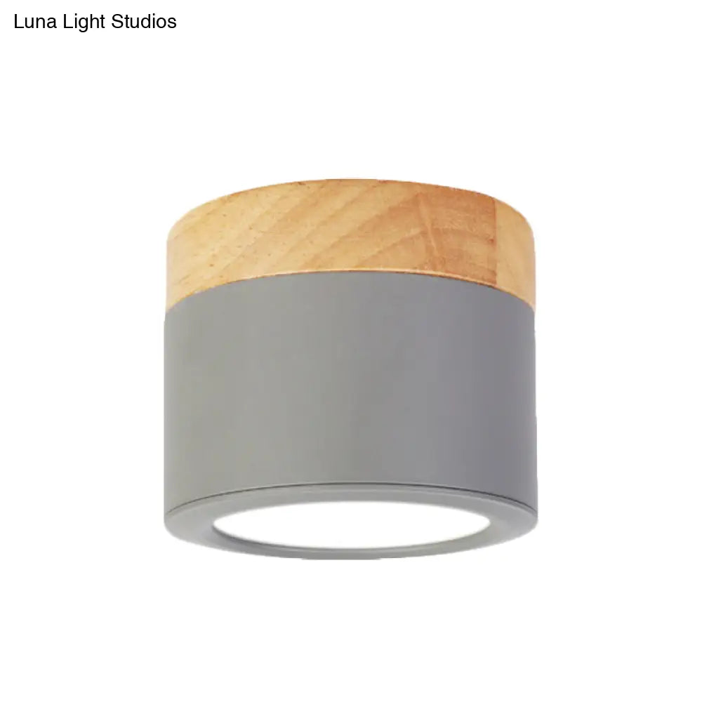 DecorBites™ DecorBites™ Round Flush Mount Acrylic Macaron Loft Ceiling Light for Bathroom Hallway - Small Green/Grey/White Lamp