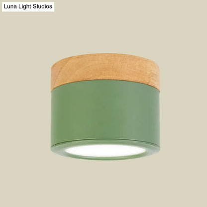 DecorBites™ DecorBites™ Round Flush Mount Acrylic Macaron Loft Ceiling Light for Bathroom Hallway - Small Green/Grey/White Lamp