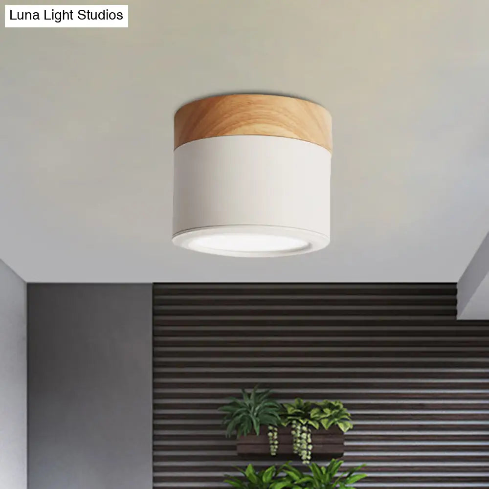 DecorBites™ DecorBites™ Round Flush Mount Acrylic Macaron Loft Ceiling Light for Bathroom Hallway - Small Green/Grey/White Lamp