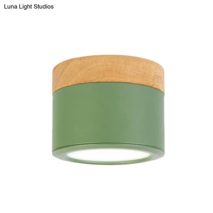 DecorBites™ DecorBites™ Round Flush Mount Acrylic Macaron Loft Ceiling Light for Bathroom Hallway - Small Green/Grey/White Lamp