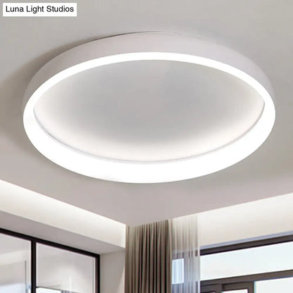 DecorBites™ DecorBites™ Round Flush Mount Ceiling Light - Black/White/Brown with Simplicity LED Metal Design & White/Warm Light