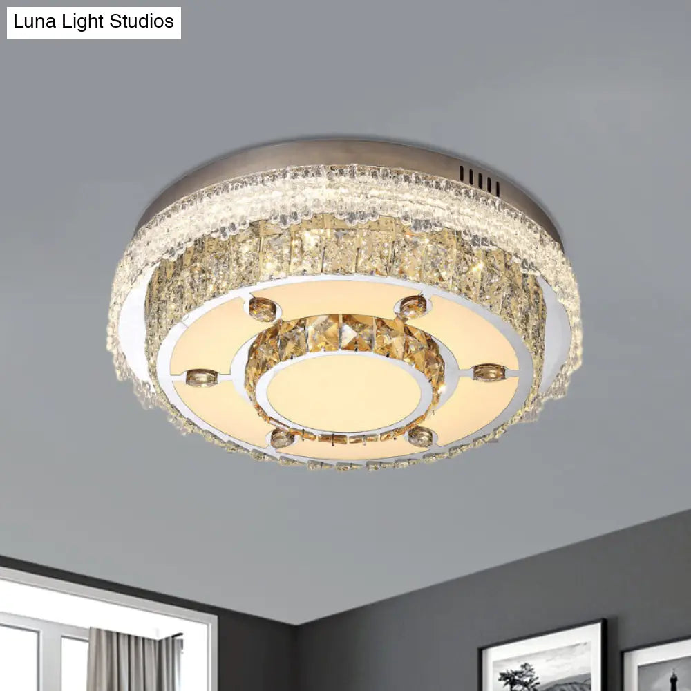 DecorBites™ DecorBites™ Round Flush Mount Crystal LED Ceiling Light Fixture for Bedroom