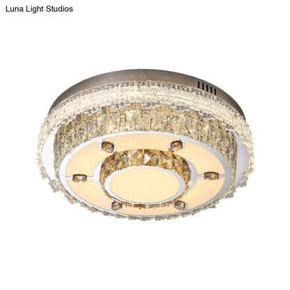DecorBites™ DecorBites™ Round Flush Mount Crystal LED Ceiling Light Fixture for Bedroom