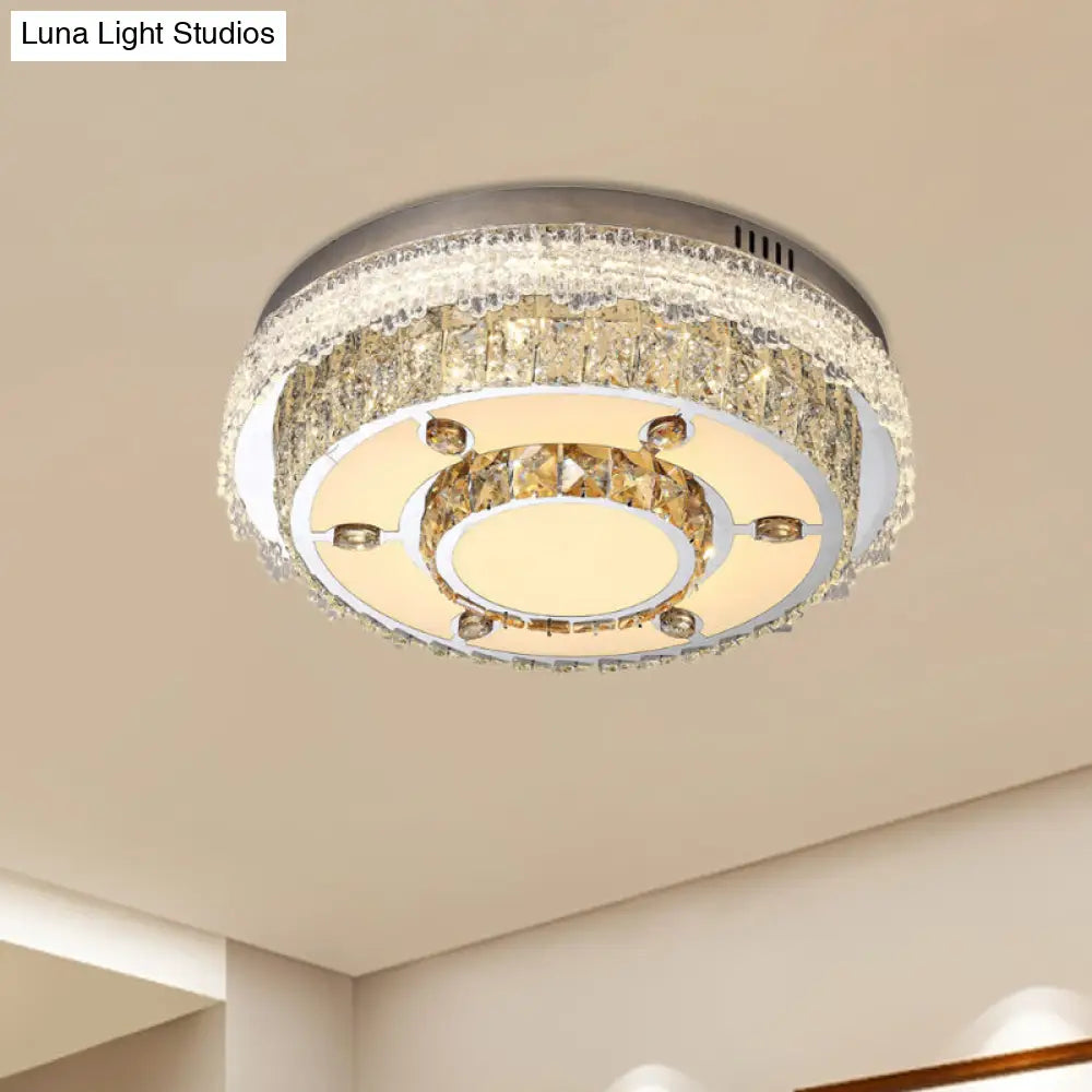 DecorBites™ DecorBites™ Round Flush Mount Crystal LED Ceiling Light Fixture for Bedroom