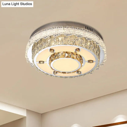 DecorBites™ DecorBites™ Round Flush Mount Crystal LED Ceiling Light Fixture for Bedroom