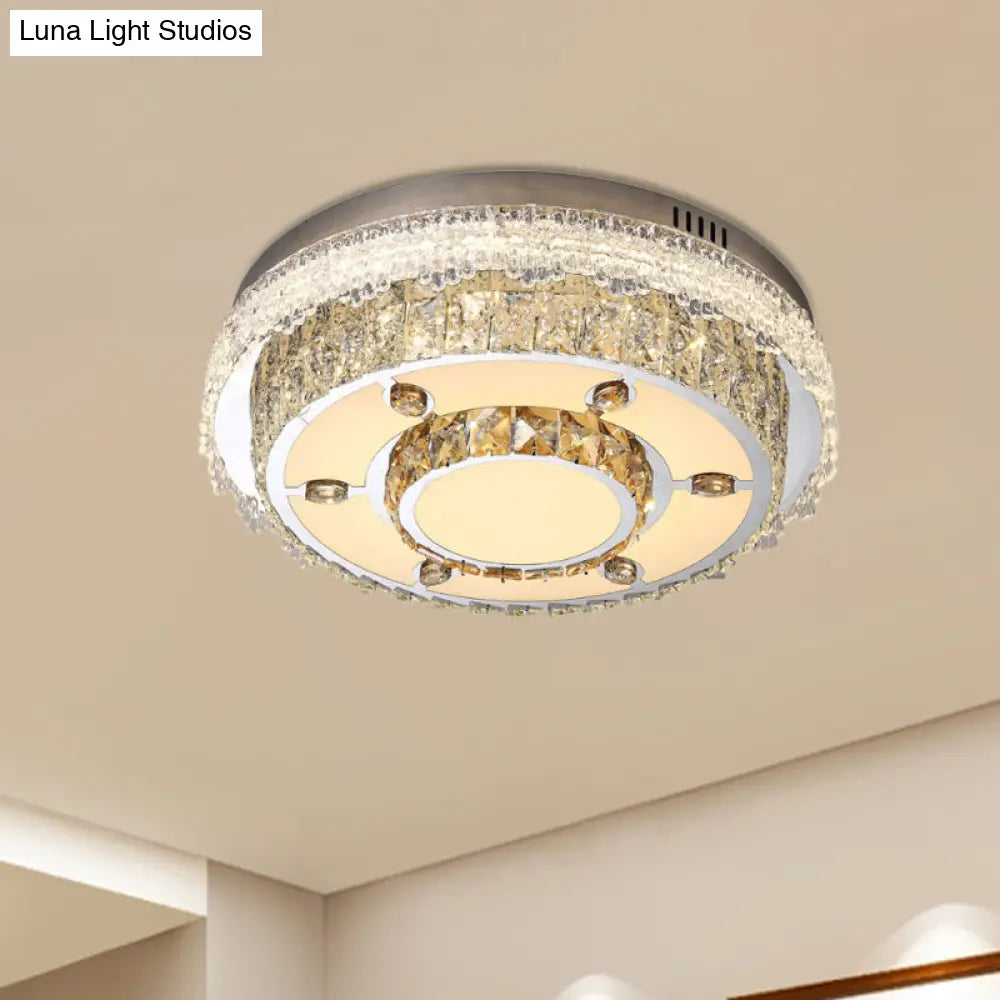 DecorBites™ DecorBites™ Round Flush Mount Crystal LED Ceiling Light Fixture for Bedroom